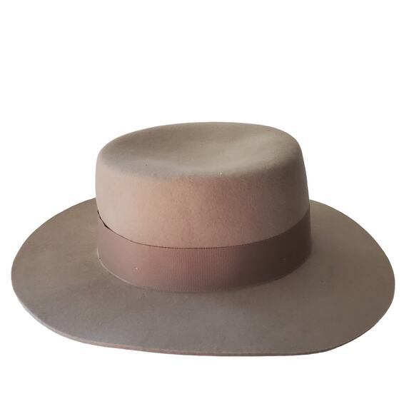Wyeth Wool Felt Hat Cowgirl Cowboy Nashville Taupe OSFM - Picture 5 of 12